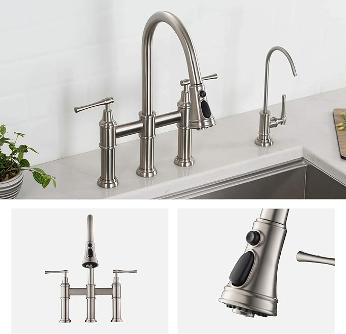 KRAUS Allyn Transitional Bridge Kitchen Faucet - Image 3
