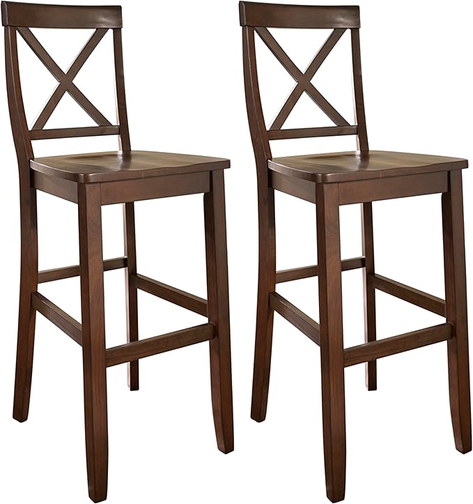 Crosley Furniture X-Back Wood Bar Stools Set of 2, Vintage Mahogany by CrosleyFurniture