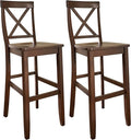 Crosley Furniture X-Back Wood Bar Stools Set of 2, Vintage Mahogany by CrosleyFurniture