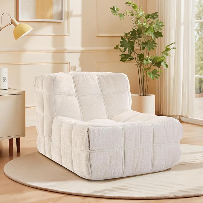 Bean Bag Chair, Soft Chenille Pre-Filled Lazy Chair Floor Sofa Bean Bag Chair by INMOZATA