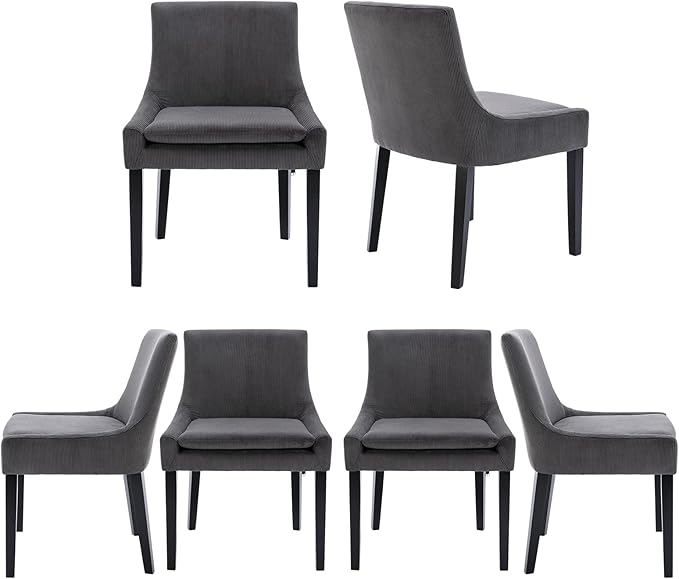 COLAMY Modern Dining Chairs Set of 6, Upholstered Corduroy Accent Side Leisure by COLAMYINC