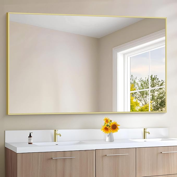 KOCUUY Large Gold Bathroom Mirror, 60x36 inch Rectangular Mirror - Image 6