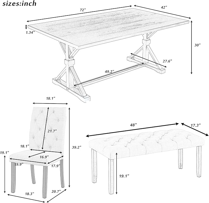 Ball & Cast 6 Piece Dining Table Set - Image 4