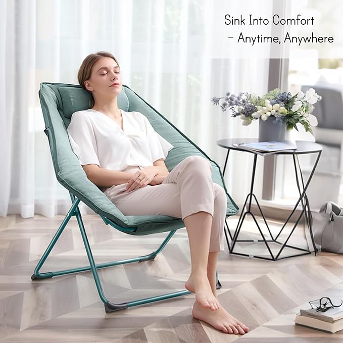 Hexagon Foldable Living Room Chair, Saucer Chair - Image 4