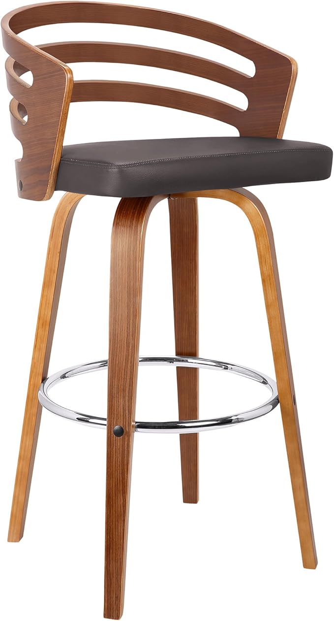 Armen Living Jayden Mid Century Modern Swivel Bar Stool - Image 11