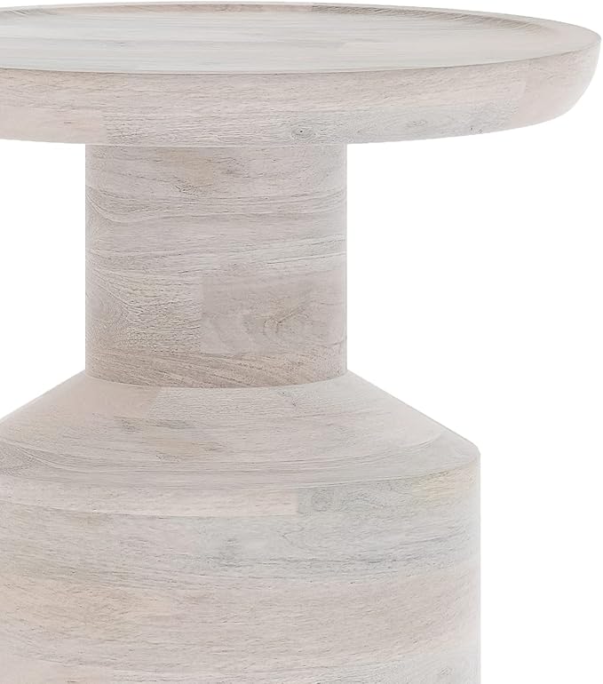 SIMPLIHOME Haynes 16-inch Wide Solid Mango End Table in White Wash, Handcrafted - Image 8