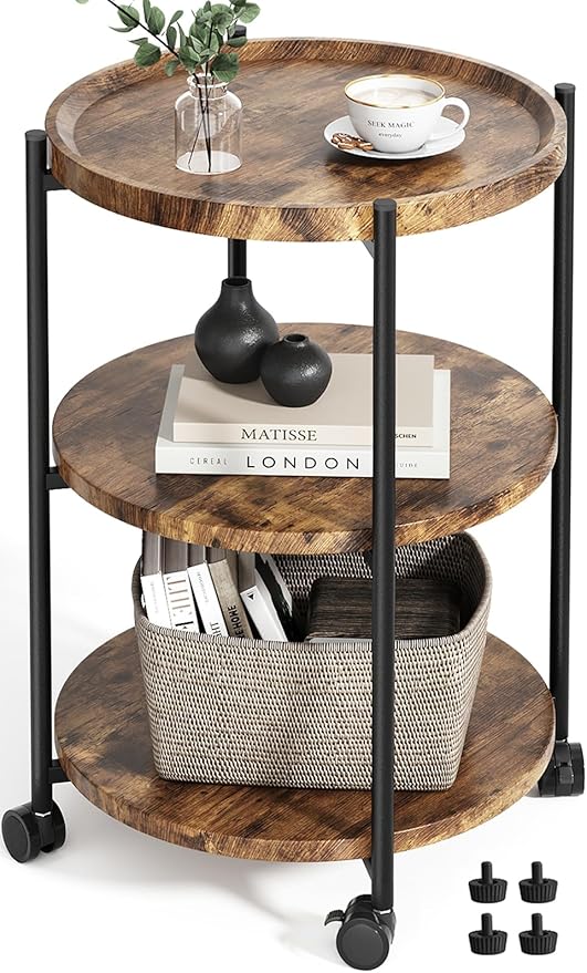 Side Tables Living Room, 3-Tier Modern End Table by Seeday