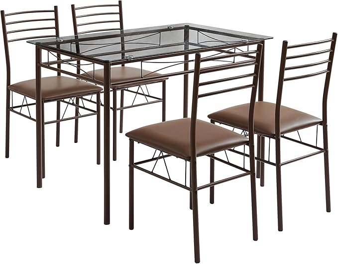VECELO Kitchen Dining Room Table and Chairs 5-Piece Dinette Sets, Space Saving - Image 6