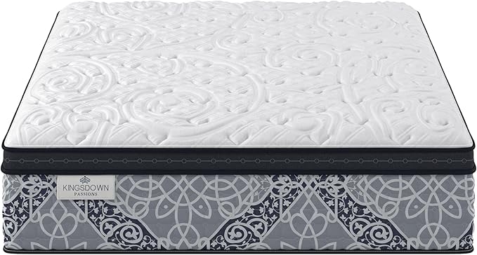 Kingsdown Firm Euro Pillow Top Hybrid King Mattress Cooling Gel Memory Foam - Image 3