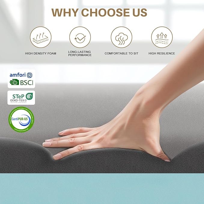 Couch Cushion Support for Sagging Cushions 20''x20'', Two in One Sofa Cushion - Image 5
