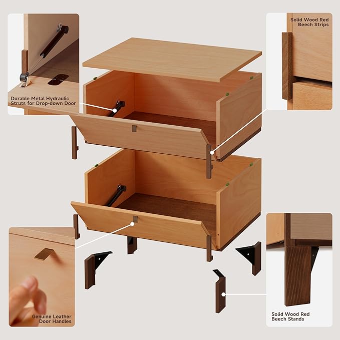 Sebastack Night Stand, Customizable 2 Drawers Bedside Table, End Table - Image 6