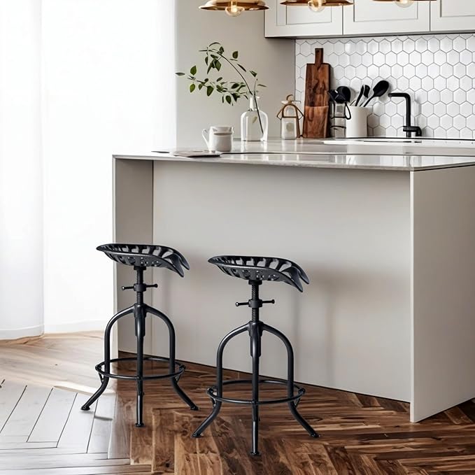 Industrial Bar Stool Farmhouse Tractor Saddle Stool Kitchen Counter Height - Image 5