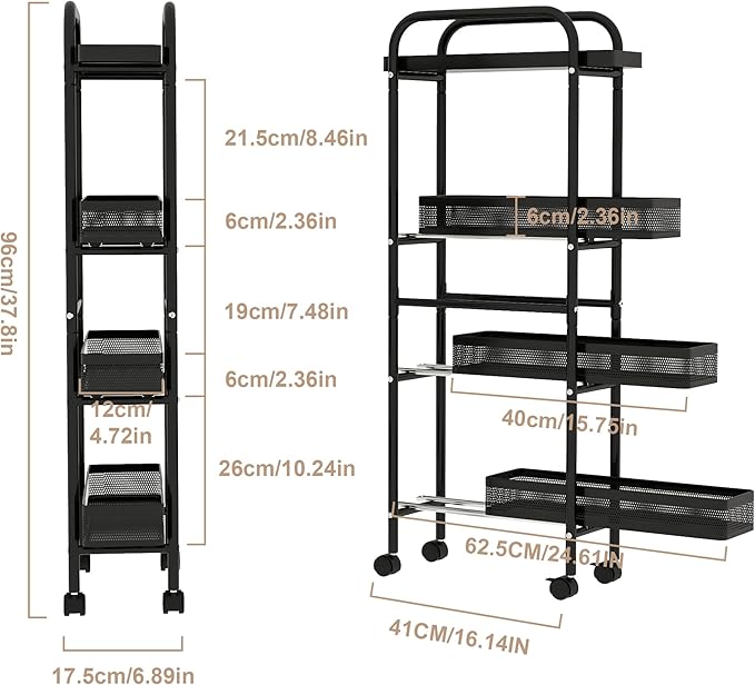 UMDONX Slim Storage Cart 4 Tier - Image 6