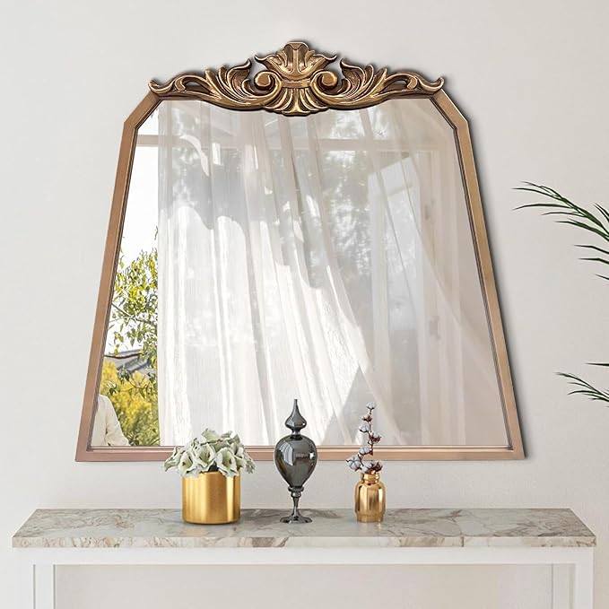 POZINO Gold Arch Mirror, Vintage Decorative Mirrors by POZINOmirrorforyourownhomelivingspace