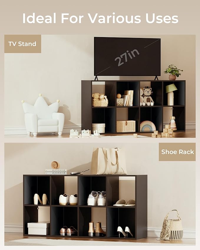 GTPLAYER 8-Cube Storage Organizer, Fits 11" Bins, Vertical or Horizontal Use - Image 4