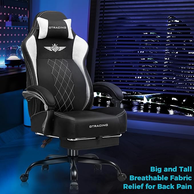 GTPLAYER Big and Tall Gaming Chair Breathable Fabric Computer Chair - Image 2