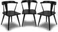 POLY & BARK Mid Century Modern Enzo Black Dining Chair – Solid Oak Wood Splat by POLYBARK