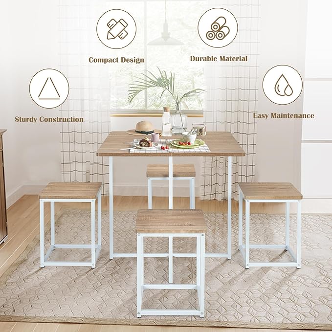Giantex 5 Piece Dining Table Set, Dining Set - Image 3