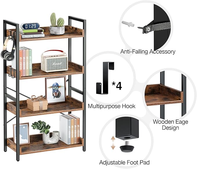 Rolanstar Bookshelf 4 Tier - Image 4