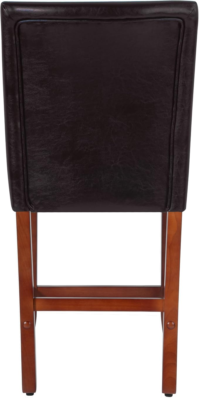 Homepop Home Decor | Classic Counter Height Bar Stools | Faux Leather 24 Inch - Image 7