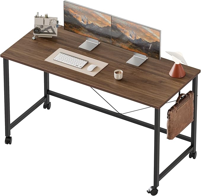 Rolling Computer Desk with Wheels, Gaming Desk by MERICONIA