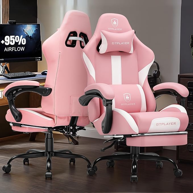 GTRACING Gaming Chair with Foot Rest & Pocket Spring Cushion, Ergonomic High - Image 2