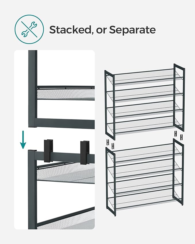 SONGMICS Shoe Rack, 8-Tier Shoe Organizer, Metal Rack - Image 7