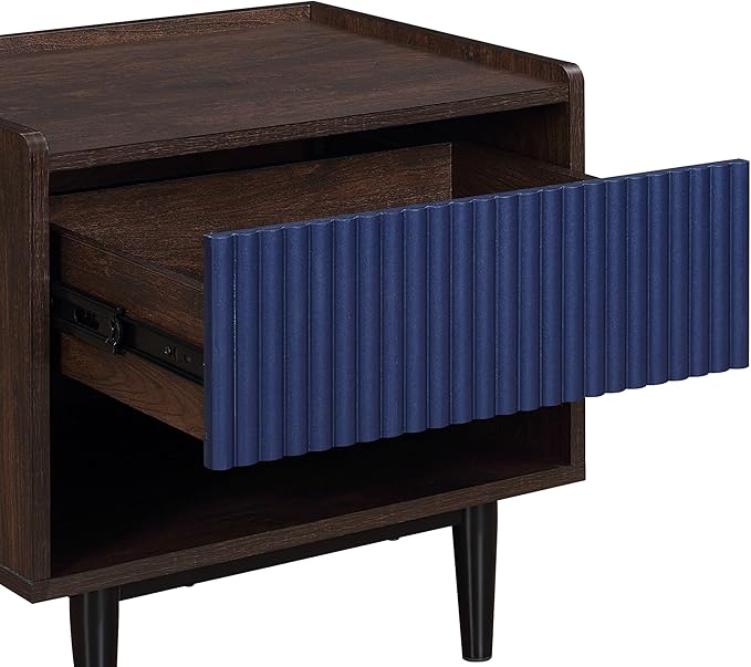 Manhattan Comfort Duane Modern Ribbed Nightstand, Bedside Table - Image 8