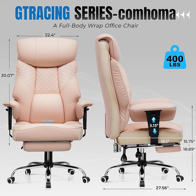 GTRACING Big and Tall Office Chair 400LBS Wide Ergonomic Gaming Chair - Image 3