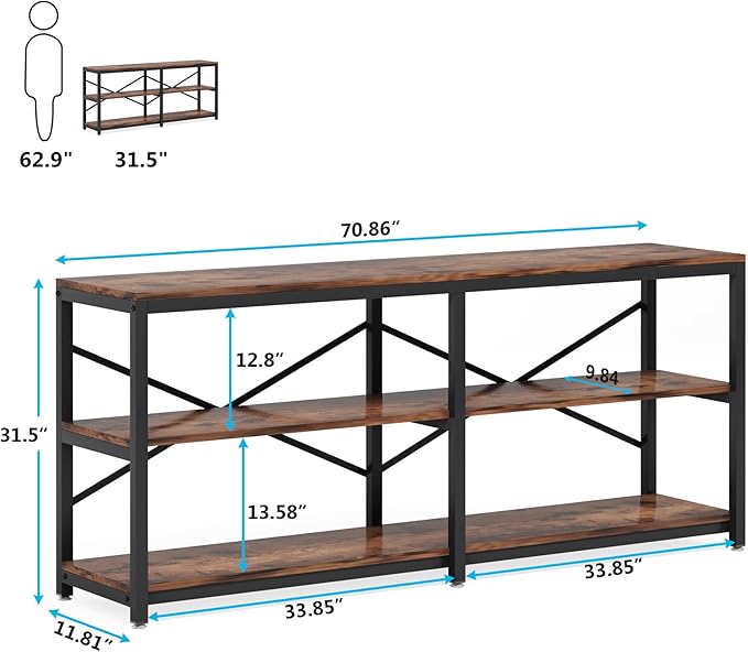 Tribesigns 70.9 Inch Extra Long Console Table, Modern Sofa Table Behind Couch - Image 2