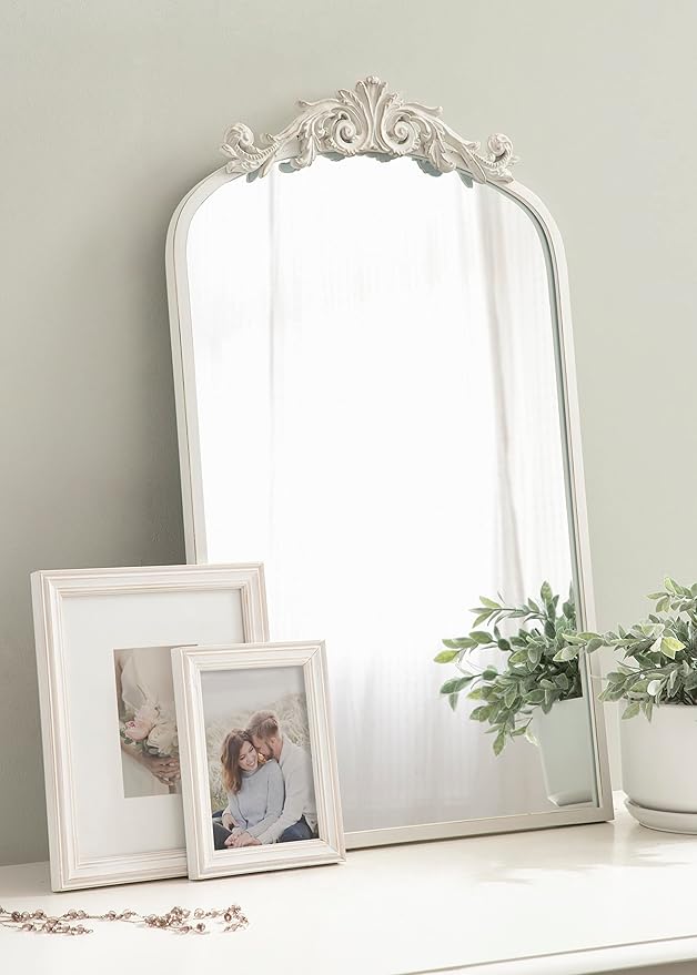 Kate and Laurel Arendahl Traditional Arch Wall Mirror; 19 x 31; Antique White; - Image 4