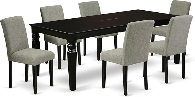 East West Furniture LGAB7-BLK-06 7 Piece Dining Room Table Set Consist of a by EastWestFurniture