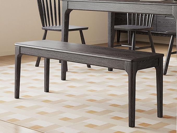 Dining Bench, Wood Bench Solid Oak Wooden Bench Indoor Dining Room Table Home - Image 3