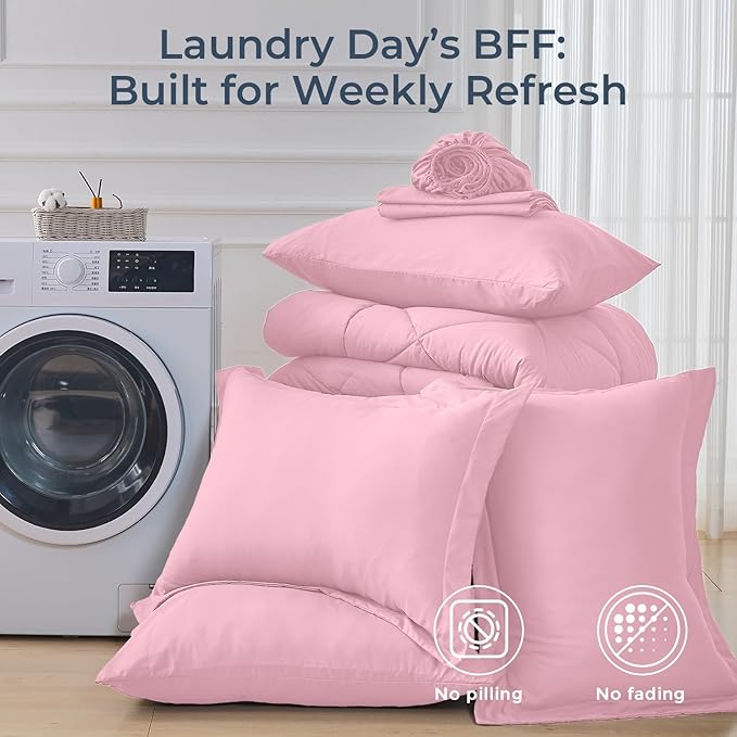 HEVUMYI Pink King Comforter Set - Image 7