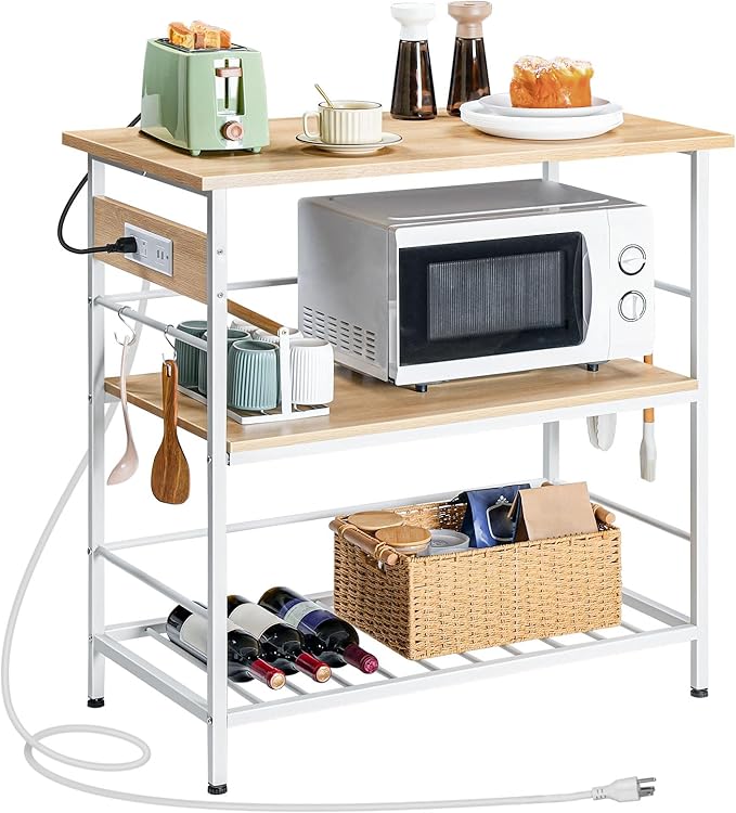 HOOBRO Kitchen Island with Storage, Kitchen Island Table with Power Outlet - Image 9