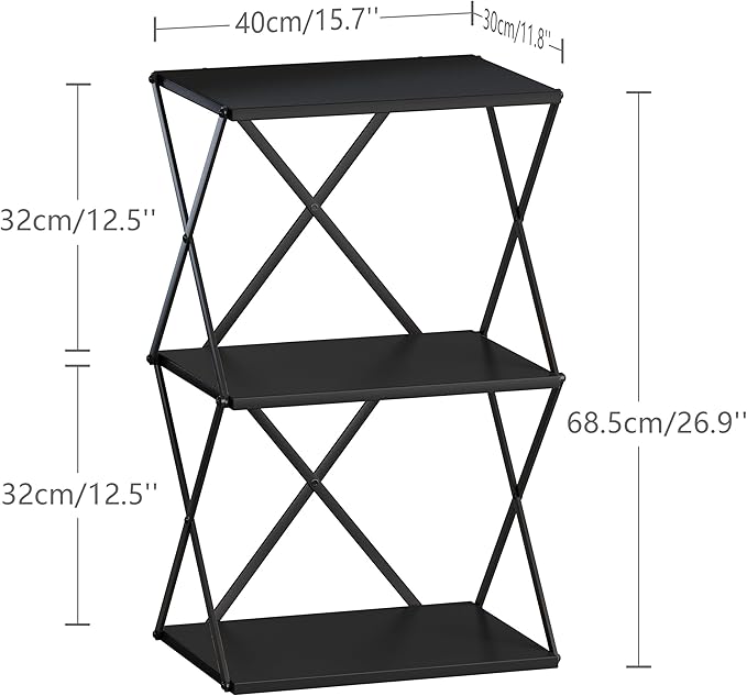 3-Tier End Table Small Side Table Tall Bedside Night Stand - Image 3