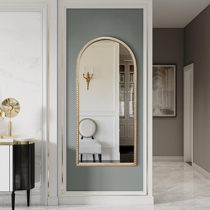 Gold Arched Mirror, Decorative Accent Mirror - Image 6
