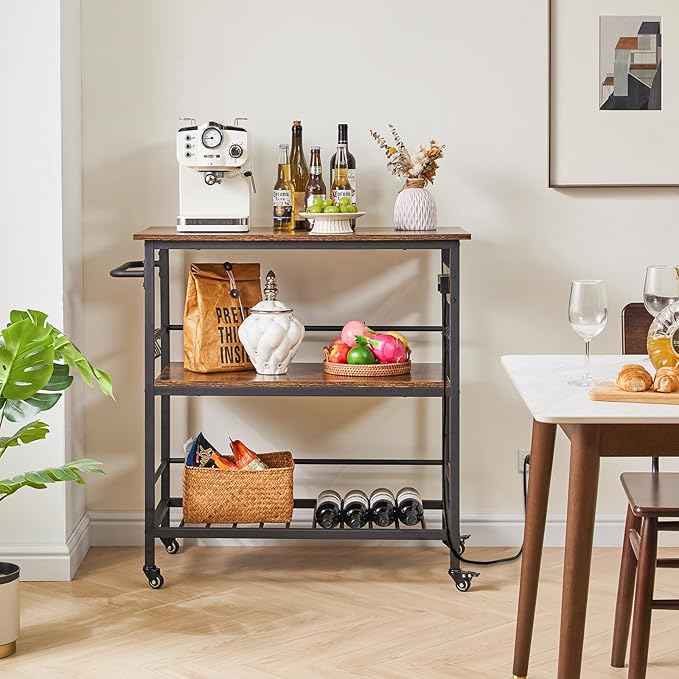 IBUYKE Kitchen Island with 3 Shelves, Island Table - Image 7