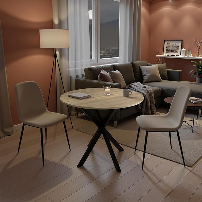 31.5" Round Dining Table for 4, Modern Small Dinner Table Farmhouse Round - Image 5