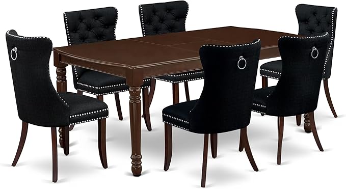 East West Furniture DODA7-MAH-24 7 Piece Dining Room Set Includes a Rectangle by EastWestFurniture