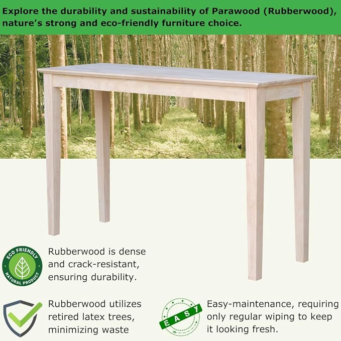 Solid Wood Extended Length Shaker Console Table - Image 3