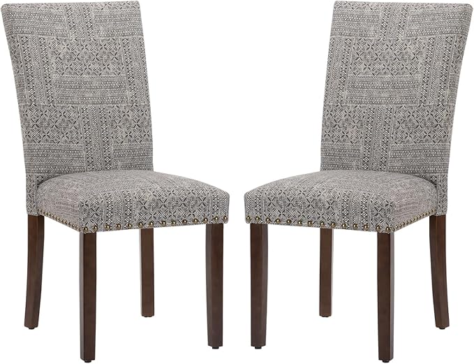 COLAMY Upholstered Parsons Dining Chairs Set of 2, Fabric Dining Room Kitchen by COLAMYINC