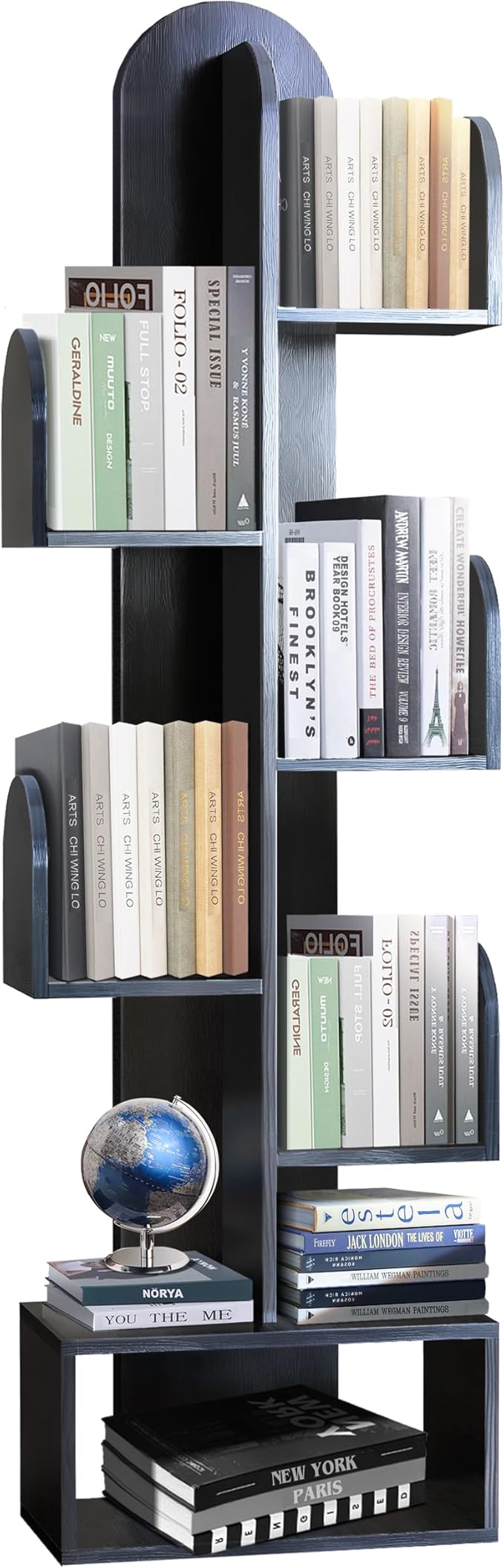 Cactus Tree Bookshelf, 5-Tier Wood 50" Tall Book Corner Storage Rack by DOZILY