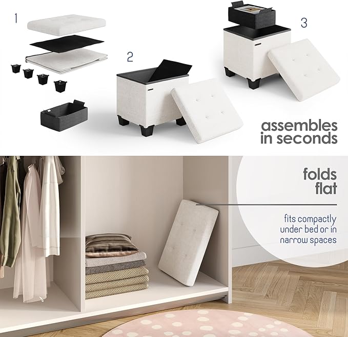 STORAGEBUD Storage Ottoman Cube - Image 8