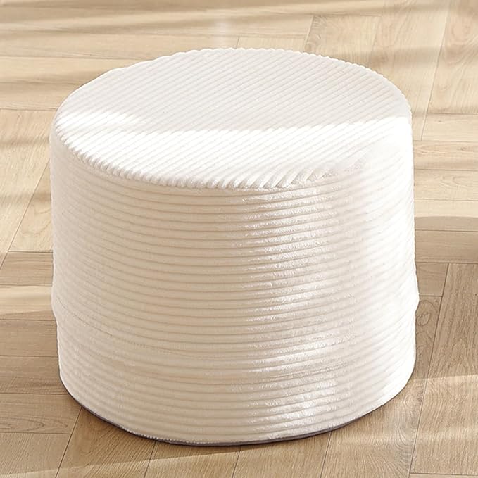 LITA Round Stuffed Pouf Ottoman, Velvet Poufs by LITA