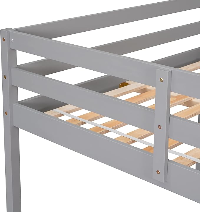 HomSof Full Loft Bed with Guard Rail & Ladder, No Box Spring Needed, Easy - Image 7