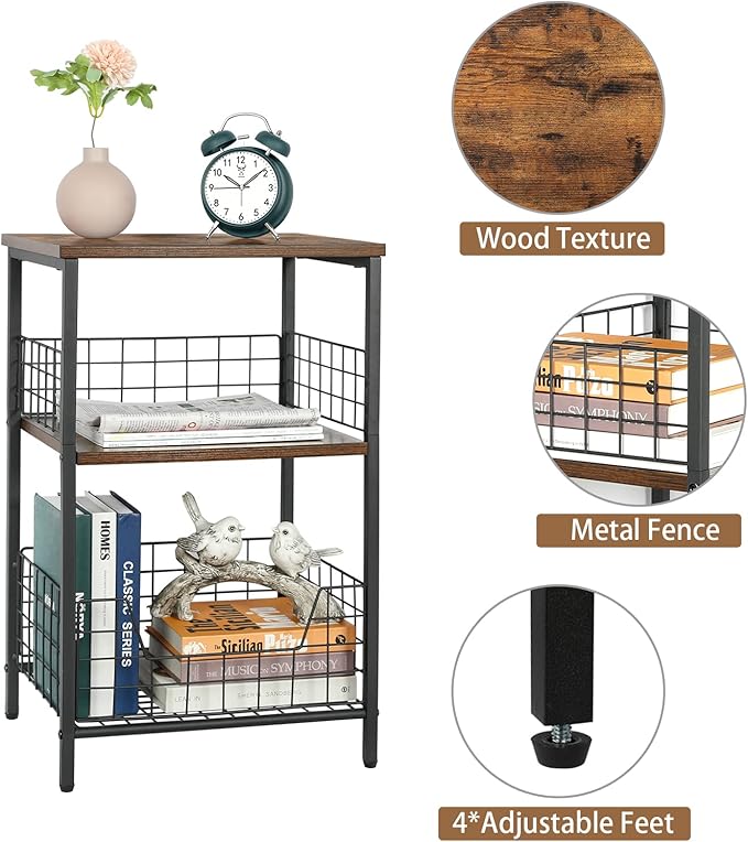 X-cosrack Side Table, Small End Table Record Player Stand - Image 9
