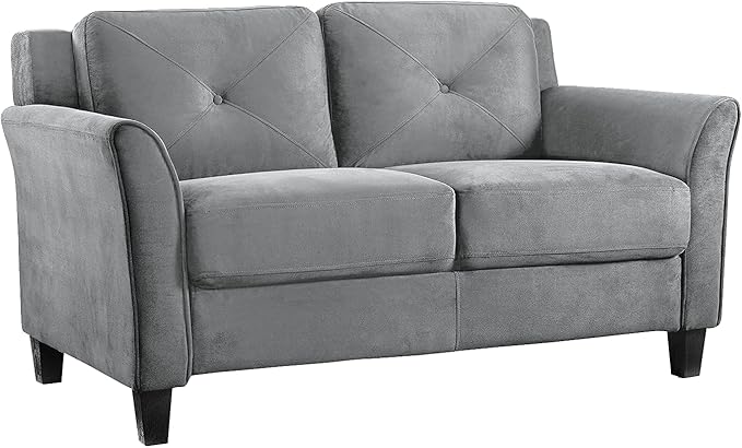 Lifestyle Solutions Harrington Loveseat, Dark Grey - Image 3