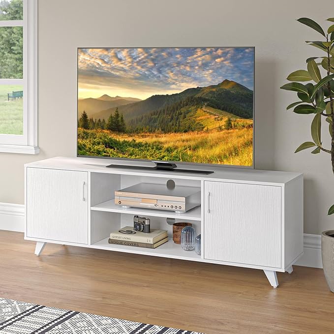 Panana TV Stand for TV up to 50 Inches, 2 Doors Entertainment Center by Panana