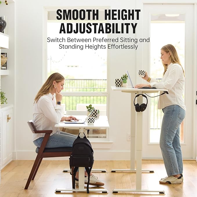 Veken 55 Inch, Height Adjustable Sit Stand Up, Wood Desktop, Work Home Office - Image 4